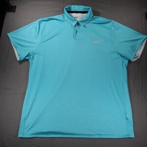 Nike Golf Polo Mens XXL Blue Modern Fit Dri-Fit Short Sleeve Breathable Shirt